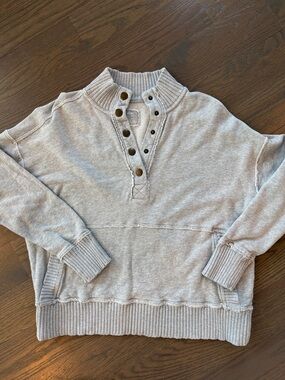 NEW WO TAG AERIE Women’s Snap-Front Sweatshirt Pullover Tunic Size XS